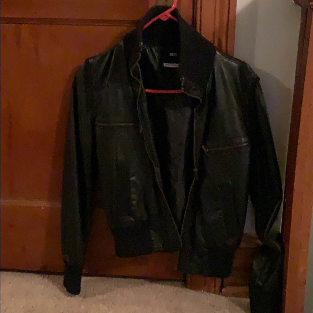Faux black leather jacket